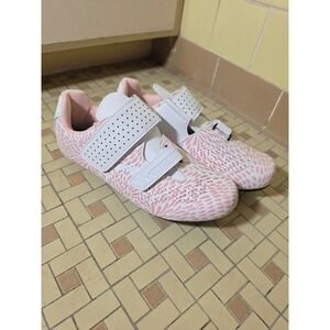 Sport Cycling Shoes Women Size 39 White Pink Excellent Road Bike Spin Cleats